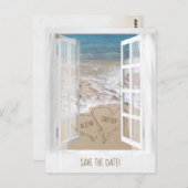 Het Beach Venster sparen de Datum Briefkaart (Voorkant / Achterkant)