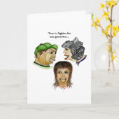 Het beangstigen van de humoristische groet van de  kaart (Gele Bloem)