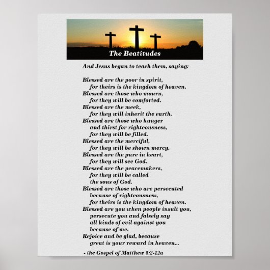 Het Beatitudes-Poster van Jezus Poster (Voorkant)