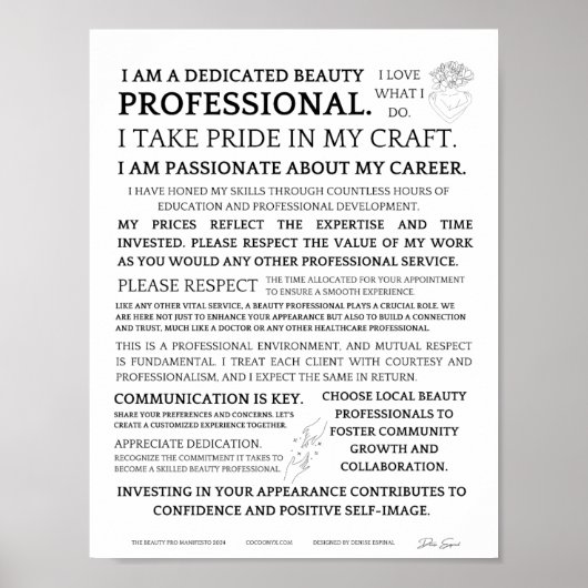 Het Beauty Pro Manifest Poster (Voorkant)