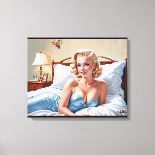 Het bed is gewoon prima AI concept art van Xzendor Canvas Afdruk (Voorkant)