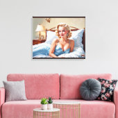 Het bed is gewoon prima AI concept art van Xzendor Canvas Afdruk (Insitu (Woonkamer))