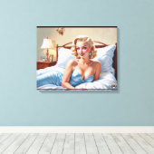 Het bed is gewoon prima AI concept art van Xzendor Canvas Afdruk (Insitu (Houten vloer))