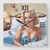 Het bed is gewoon prima AI concept art van Xzendor Vierkante Klok (Voorkant)