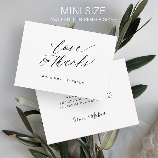 Het bedankt van de liefde van de begroting manuscr notitiekaartje