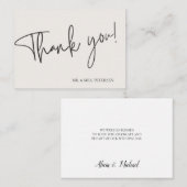 Het bedankt van de liefde van de begroting manuscr notitiekaartje (Voorkant / Achterkant)