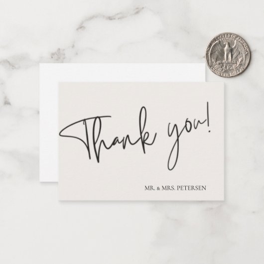 Het bedankt van de liefde van de begroting manuscr notitiekaartje (Voorkant / Achterkant in situ)