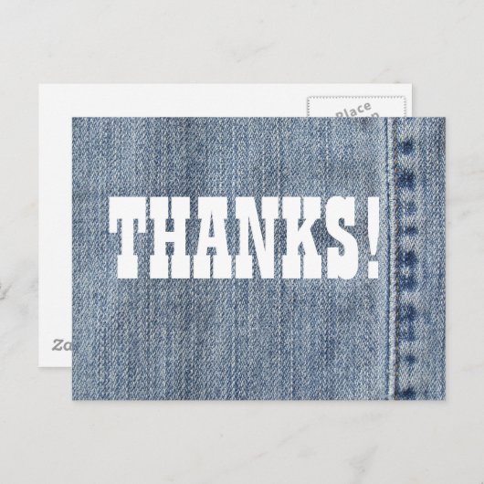 Het Bedankt van het denim Briefkaart (Voorkant / Achterkant)