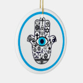 Het bedekken van alle basen Hamsa Hand Keramisch Ornament (Rechts)