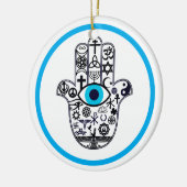 Het bedekken van alle basen Hamsa Hand Keramisch Ornament (Links)