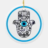 Het bedekken van alle basen Hamsa Hand Keramisch Ornament (Achterkant)
