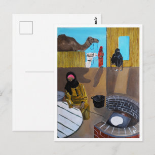 Het Bedoeïenvrouwen Schilderij van Alfred Fox Briefkaart