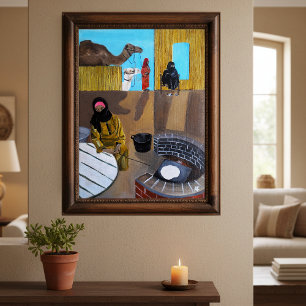 Het Bedoeïenvrouwen Schilderij van Alfred Fox Canvas Afdruk