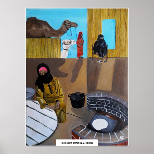 Het Bedoeïenvrouwen Schilderij van Alfred Fox Poster (Voorkant)
