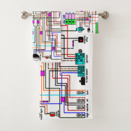 Het bedradingsdiagram van de Motorfiets. Bad Handdoek