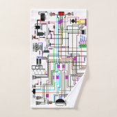 Het bedradingsdiagram van de Motorfiets. Bad Handdoek (Handdoek)