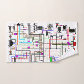 Het bedradingsdiagram van de Motorfiets. Bad Handdoek (Handdoek)