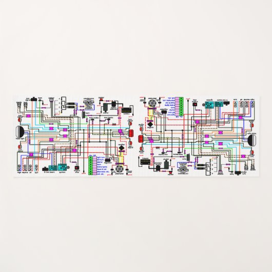 Het bedradingsdiagram van de Motorfiets. Yogamat (Voorkant (horizontaal))