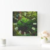 Het bedreigde Afbeelding van Orangutan en regenwou Vierkante Klok (Huis)