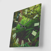 Het bedreigde Afbeelding van Orangutan en regenwou Vierkante Klok (Hoek)