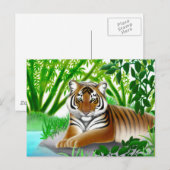 Het bedreigde Briefkaart Sumatran Tiger (Voorkant / Achterkant)