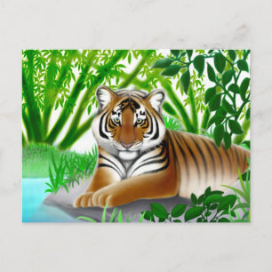 Het bedreigde Briefkaart Sumatran Tiger