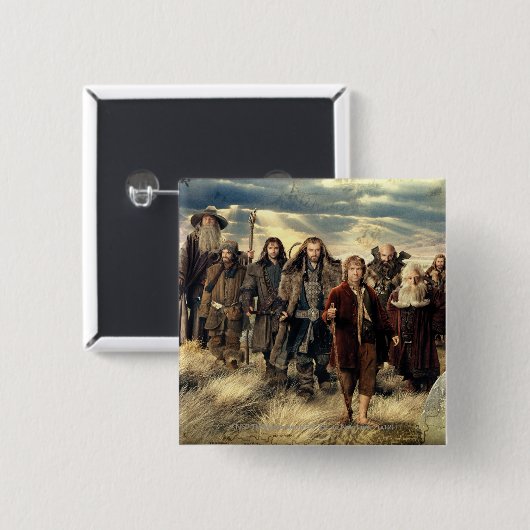 Het bedrijf vierkante button 5,1 cm (Voorkant /achterkant)