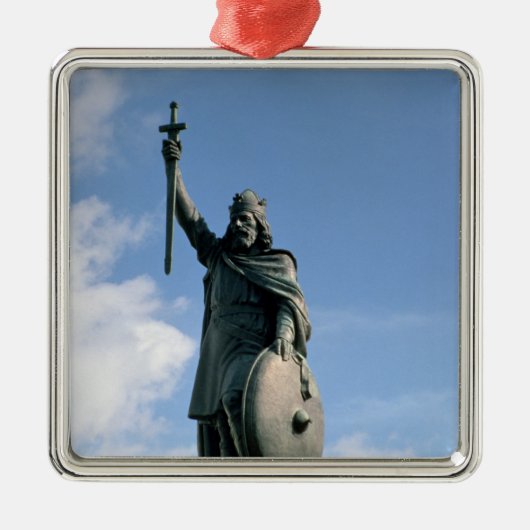 Het beeld van Alfred de Grote Metalen Ornament (Voorkant)