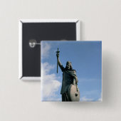 Het beeld van Alfred de Grote Vierkante Button 5,1 Cm (Voorkant /achterkant)