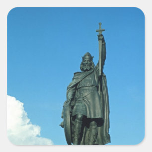 Het beeld van Alfred de Grote Vierkante Sticker