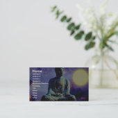 Het beeld van Boeddha met zon Visitekaartje (Staand voorkant)