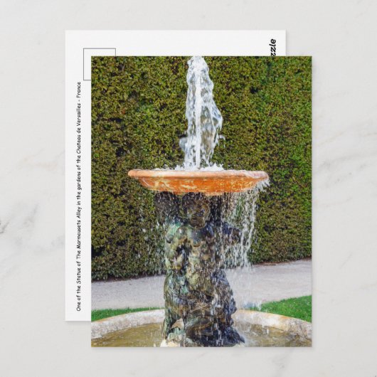 Het beeld van de Alley Marmousets in Versailles Briefkaart (Voorkant / Achterkant)