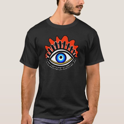 Het beeld van de boze oogkrulsbescherming t-shirt (Voorkant)