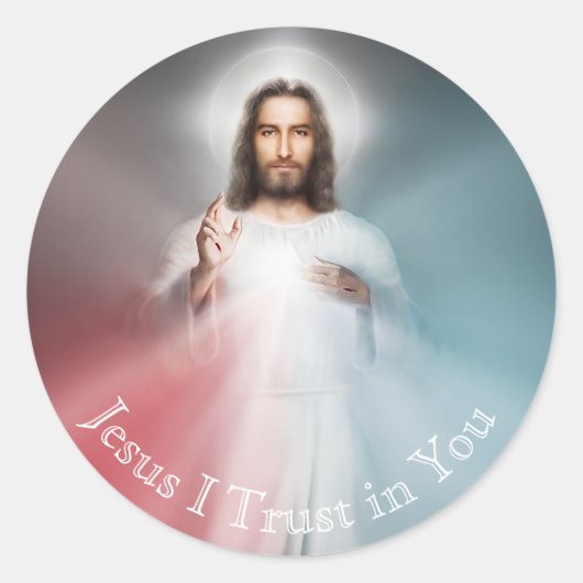 Het beeld van de goddelijke barmhartigheid Katholi Ronde Sticker (Voorkant)