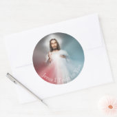 Het beeld van de goddelijke barmhartigheid Katholi Ronde Sticker (Envelop)