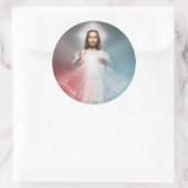 Het beeld van de goddelijke barmhartigheid Katholi Ronde Sticker (Tas)