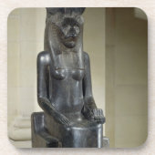 Het beeld van de leeuwengodin Sekhmet van de Drankjes Onderzetter (Voorkant)