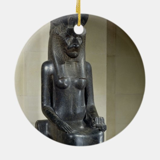 Het beeld van de leeuwengodin Sekhmet van de Keramisch Ornament (Achterkant)