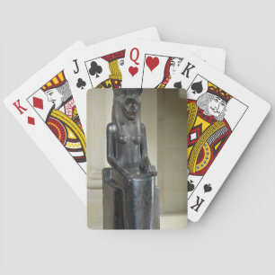 Het beeld van de leeuwengodin Sekhmet van de Pokerkaarten