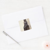 Het beeld van de leeuwengodin Sekhmet Vierkante Sticker (Envelop)