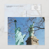 Het beeld van de vrijheid, het eiland Liberty, NYC Briefkaart (Voorkant / Achterkant)