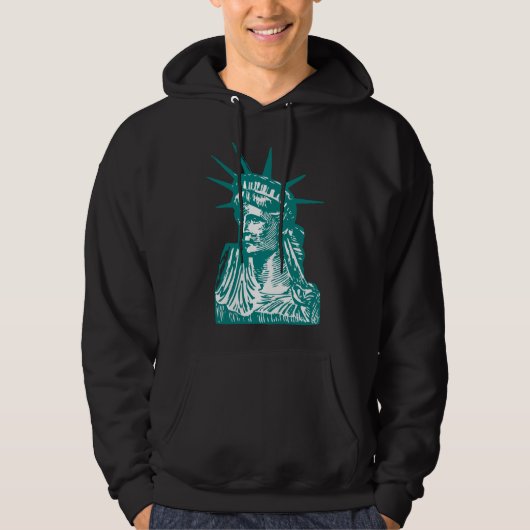 Het beeld van de Vrijheid zwart Hoodie (Voorkant)