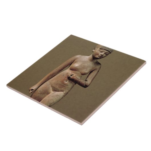 Het beeld van een jong meisje (hout) tegeltje (Zijkant)