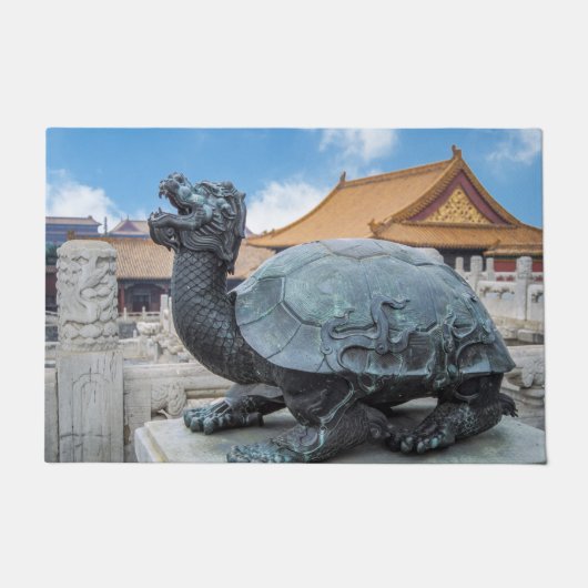 Het beeld van een schildpad in de verboden stad Pe Deurmat (Voorkant)