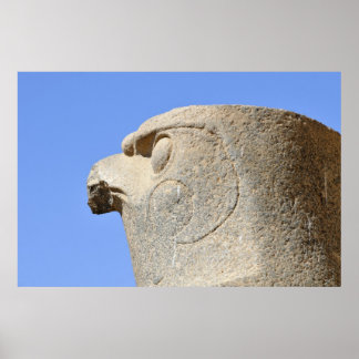 Het beeld van Falcon God Horus in Edfu Temple, Egy Poster
