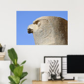 Het beeld van Falcon God Horus in Edfu Temple, Egy Poster (Thuiskantoor)
