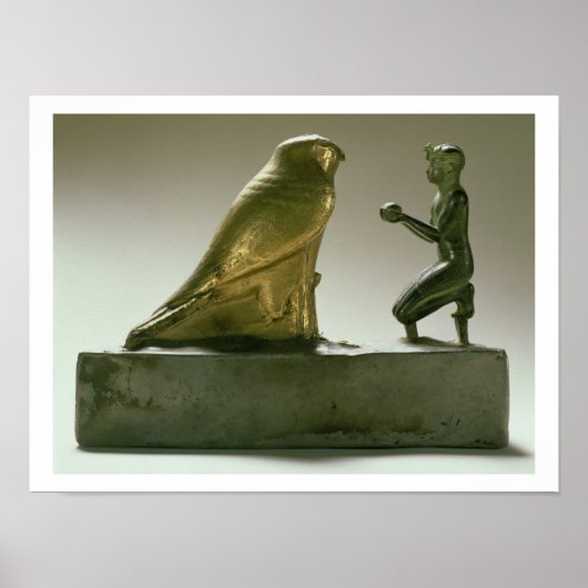 Het beeld van koning Taharqa dat de valk-god aanbi Poster (Voorkant)