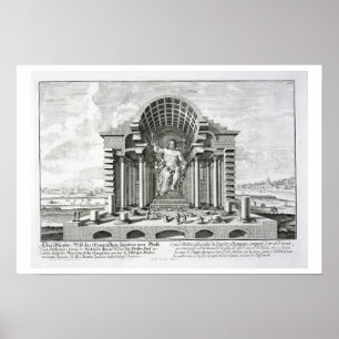 Het beeld van Olympian Zeus door Phidias, bord 5 f Poster