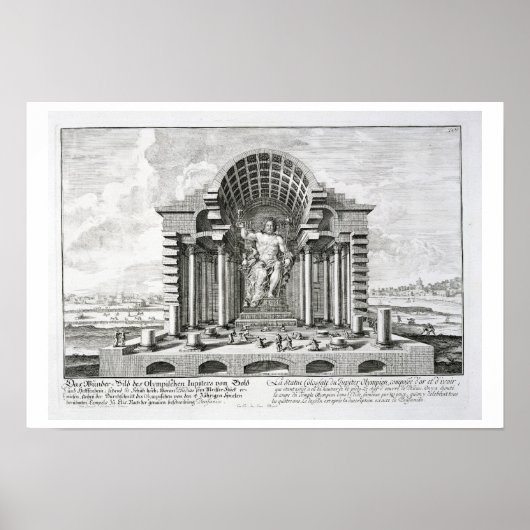 Het beeld van Olympian Zeus door Phidias, bord 5 f Poster (Voorkant)