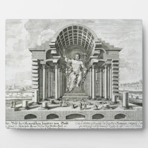 Het beeld van Olympian Zeus, gemaakt door Phidias  Fotoplaat